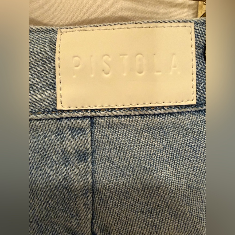 Pistola “Dalia” High Rise Wide Leg Light Blue Denim Jeans - Fly Front - Sz 28 - Picture 9 of 16